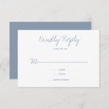 Freundliche Antwort Typografie Dusty Blue Wedding
