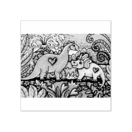 FREUNDLICHE DINOSAURS RUBBER-BRIEFMARKE GUMMISTEMPEL
