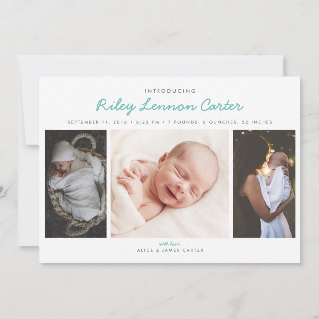 Freundliche Einführung Foto Geburtsankündigung Ankündigung (Vorderseite)