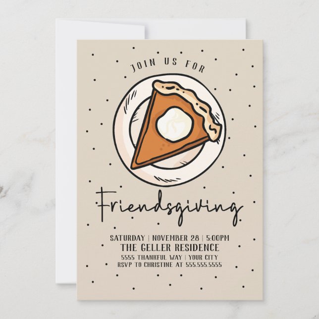 Freundliche Einladung Pumpkin Pie - Erntedank (Vorderseite)