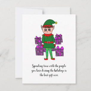 Freundliche Elfen-Weihnachtskarte Feiertagskarte