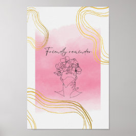Freundliche Erinnerung Watercolor & Line Art Hot P Poster