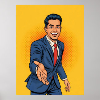 Freundliche Geschäftsmann-Illustration Poster