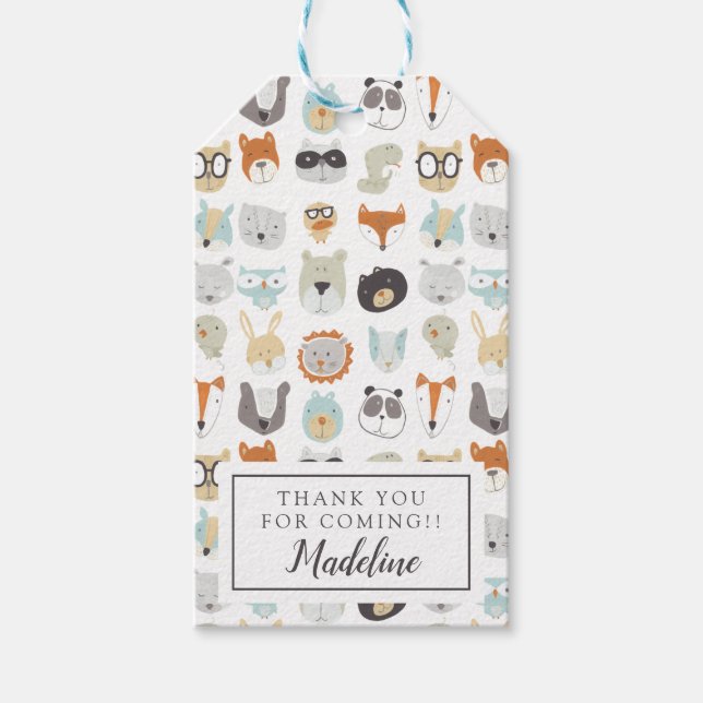 Freundliche Gesichter | Süße Tier Portraits Geschenkanhänger (Vorderseite)