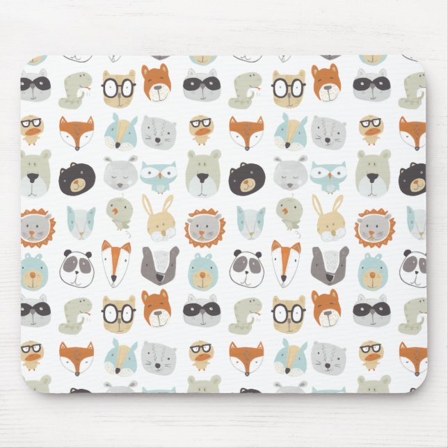 Freundliche Gesichter | Süße Tier Portraits Mousepad (Vorne)