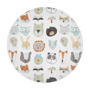 Freundliche Gesichter   Süße Tier Portraits Schneidebrett