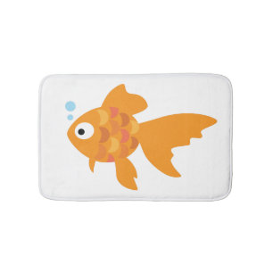 Freundliche Goldfisch-Illustration Badematte