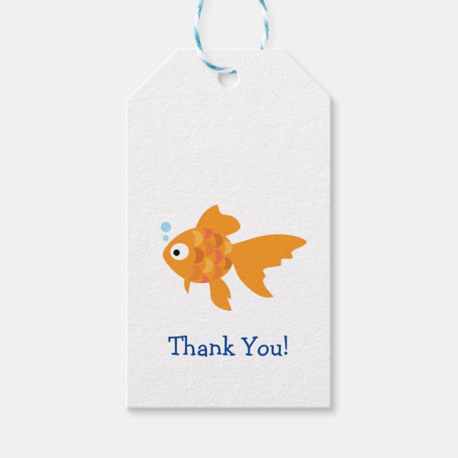 Freundliche Goldfisch-Illustration Geschenkanhänger (Vorderseite)