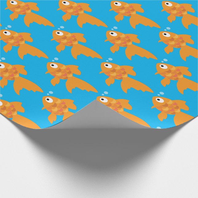 Freundliche Goldfisch-Illustration Geschenkpapier (Ecke)