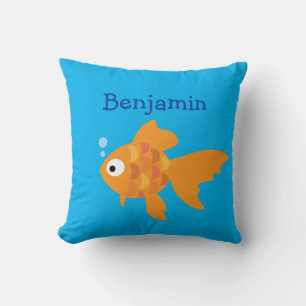 Freundliche Goldfisch-Illustration Kissen