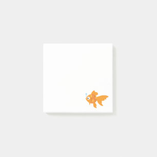 Freundliche Goldfisch-Illustration Post-it Klebezettel