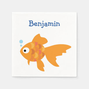 Freundliche Goldfisch-Illustration Serviette