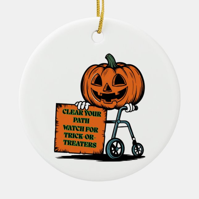 Freundliche Jack-o-Lantern-Sicherheit Keramik Ornament (Vorne)