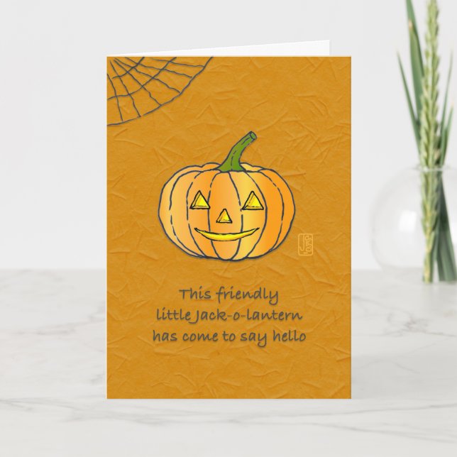Freundliche Jack-o-Laterne Halloween Card Karte (Vorderseite)