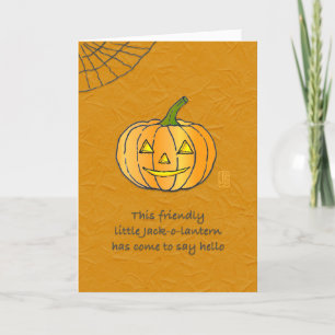Freundliche Jack-o-Laterne Halloween Card Karte