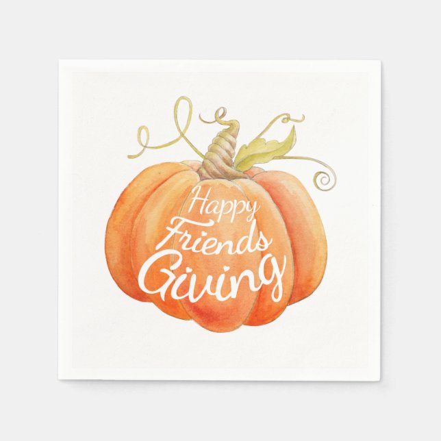 Freundliche Kürbiskunst Serviette (Vorderseite)