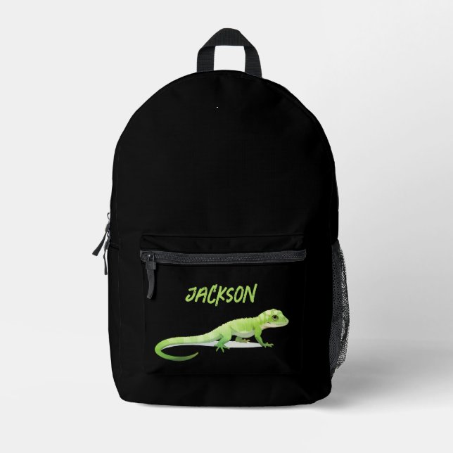 Freundliche Lizard mit Ihrem Namen Bedruckter Rucksack (Vorderseite)