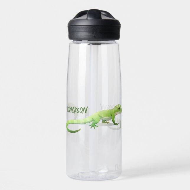 Freundliche Lizard mit Ihrem Namen Trinkflasche (Vorne)
