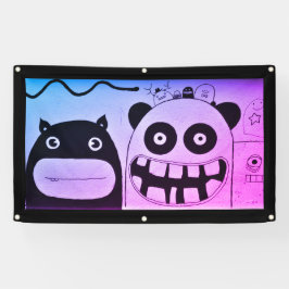 FREUNDLICHE MONSTERS VINYL BANNER W/ GROMMETS