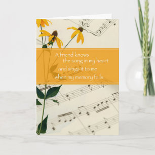 Freundliche Musik und Blume Karte