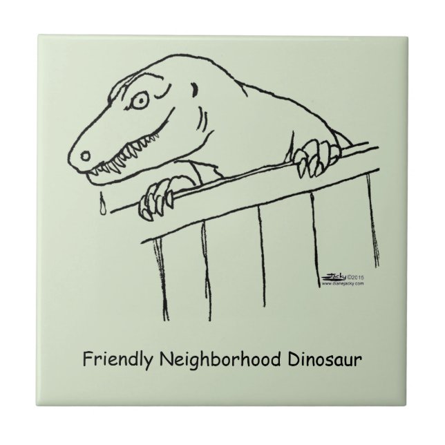 Freundliche Nachbarschaft Dinosaur Fliese (Vorderseite)