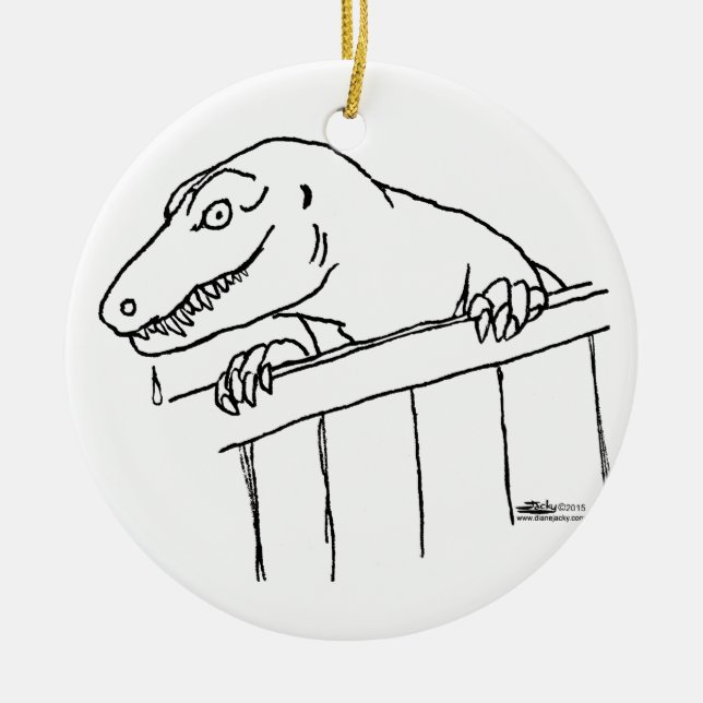 Freundliche Nachbarschaft Dinosaur Keramikornament (Vorne)