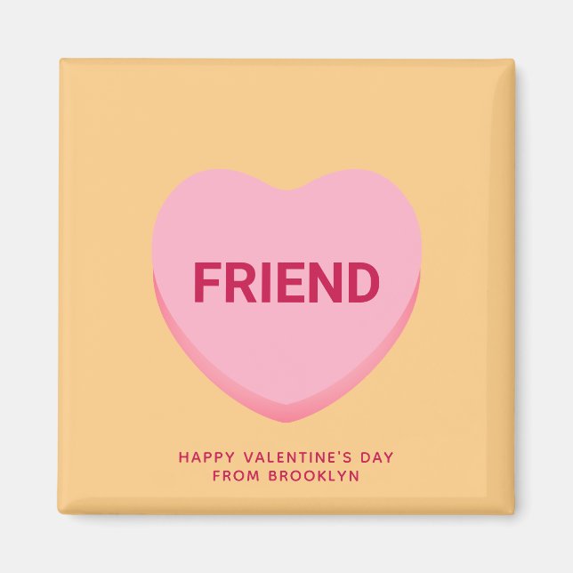 Freundliche orange rosa Konversation Herzstück Val Magnet (Vorne)