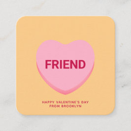 Freundliche orangefarbene Konversation Herz Valent Begleitkarte