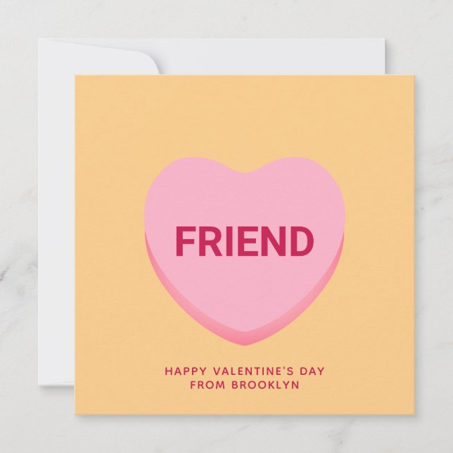 Freundliche orangefarbene Konversation Herzstück V Karte (Vorderseite)