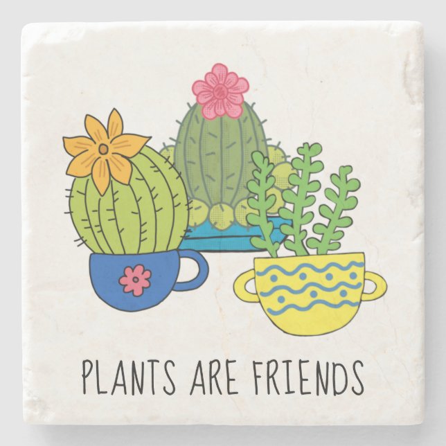 Freundliche Pflanze Succulent Stone Untersetzer (Vorderseite)