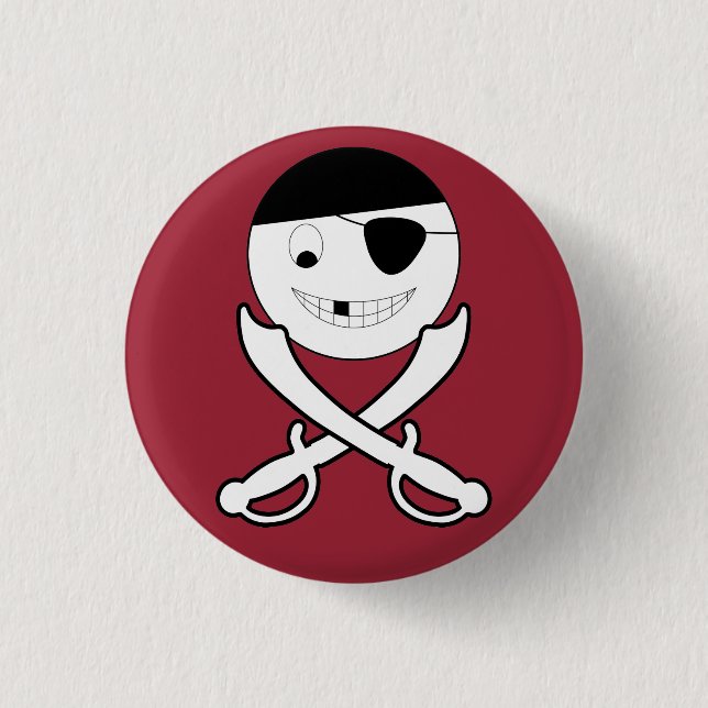 Freundliche Piratenflagge Button (Vorderseite)