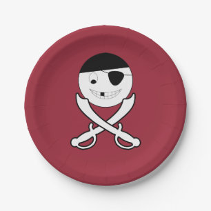 Freundliche Piratenflagge Pappteller