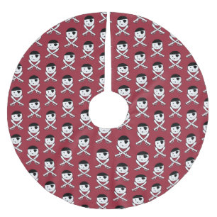 Freundliche Piratenflagge Polyester Weihnachtsbaumdecke