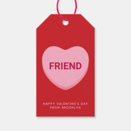 Freundliche rosa Konversation Herz Valentinstag Geschenkanhänger