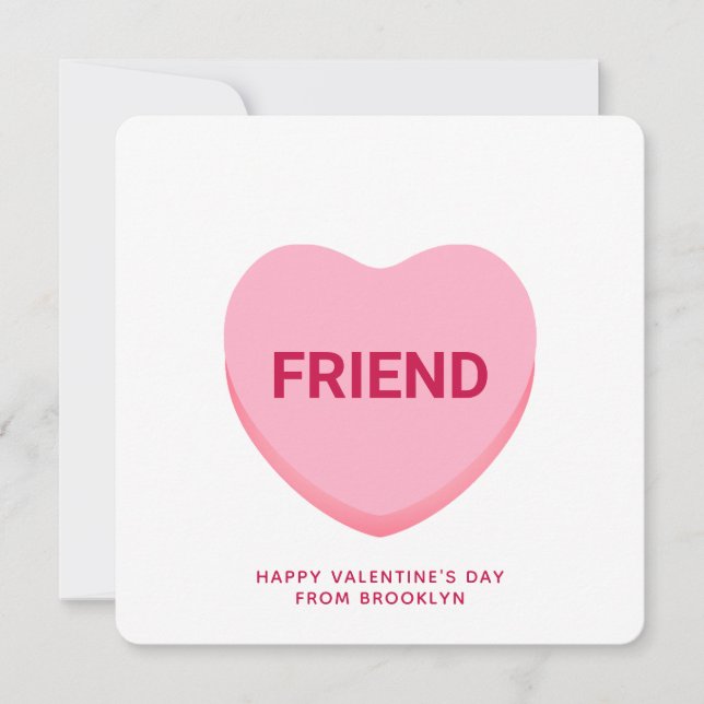 Freundliche rosa Konversation Herzstück Valentinen (Vorderseite)