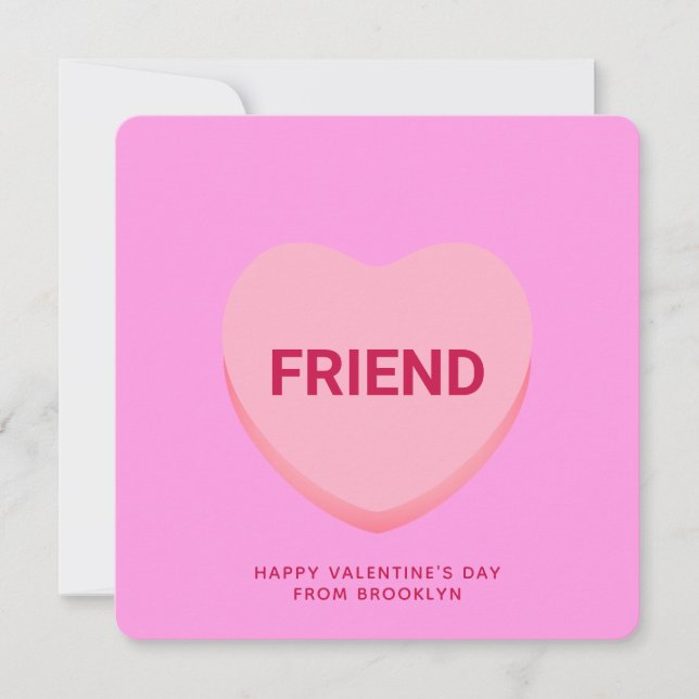 Freundliche rosa Konversation Herzstück Valentinen (Vorderseite)