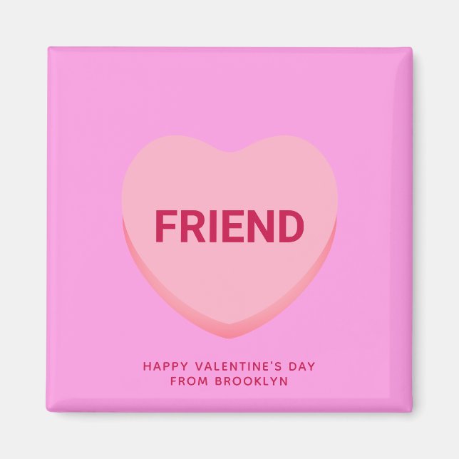 Freundliche rosa Konversation Herzstück Valentinst Magnet (Vorne)