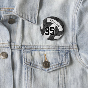 Freundliche Schwarz-weiße Volleyballmannschaftsges Button