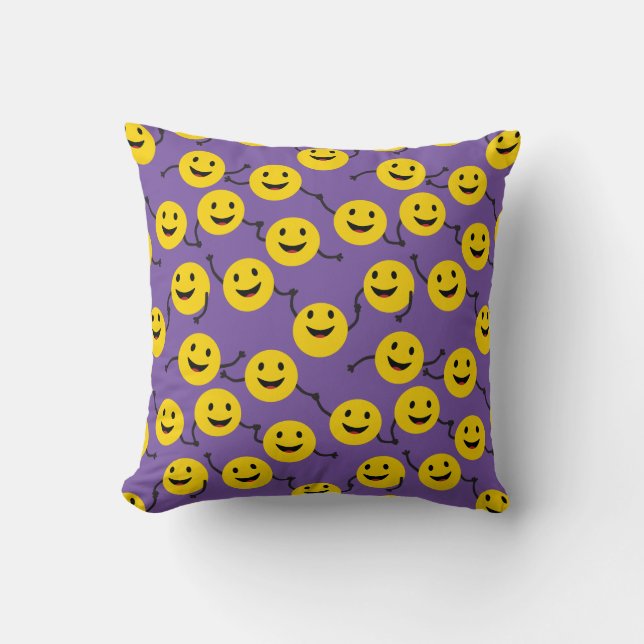 Freundliche Smileys Kissen (Vorderseite)