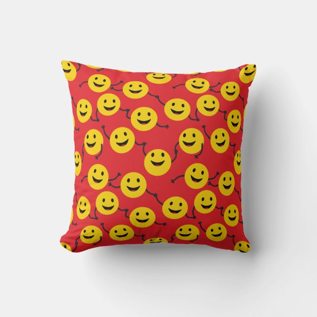 Freundliche Smileys Kissen (Vorderseite)