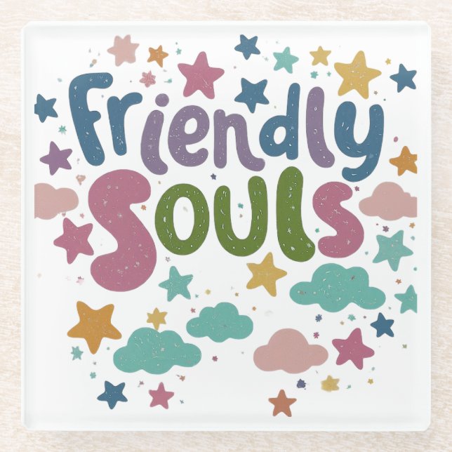 Freundliche Souls Glasuntersetzer (Vorderseite)