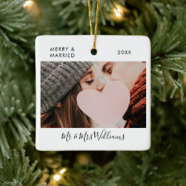 Freundliche und Verheiratete Mr. Mrs. 2 Foto Signa Keramikornament