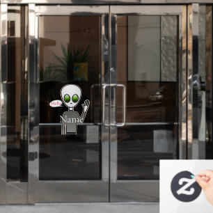 Freundliche Waving Alien Thunder_Cove Fensteraufkleber