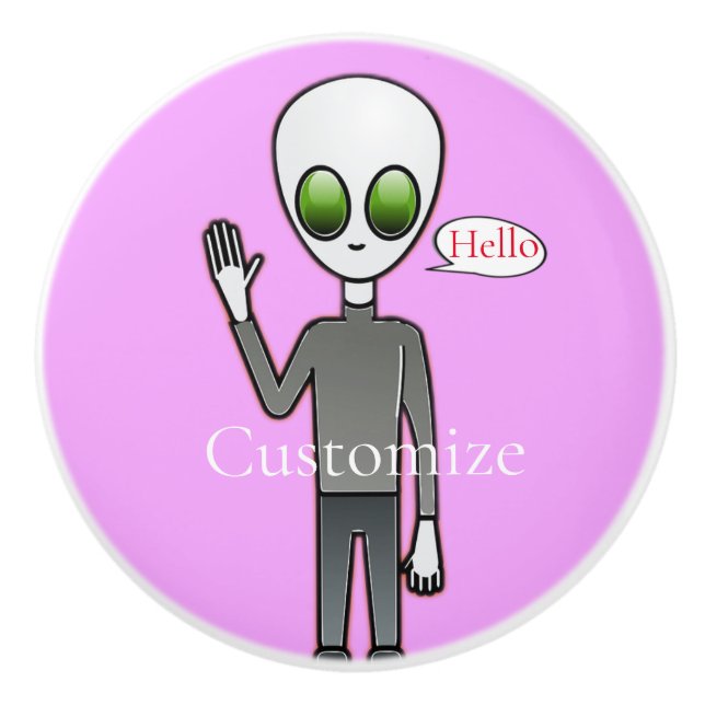 Freundliche Waving Alien Thunder_Cove Keramikknauf (Vorderseite)