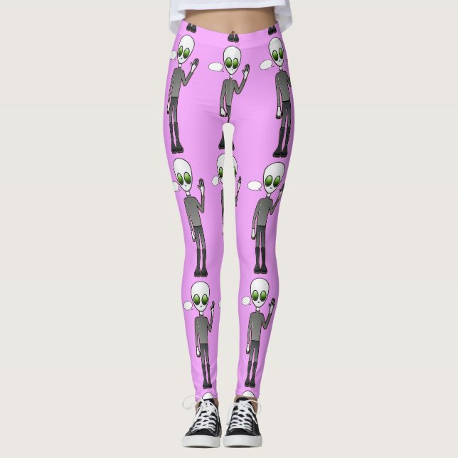 Freundliche Waving Alien Thunder_Cove Leggings (Vorderseite)