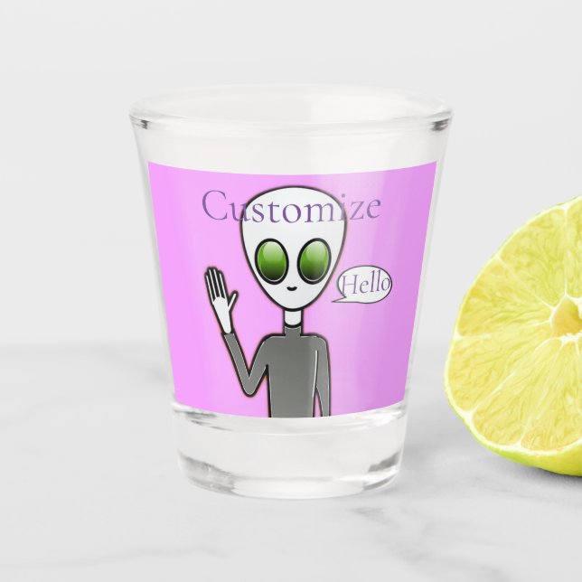 Freundliche Waving Alien Thunder_Cove Schnapsglas (Vorderseite)