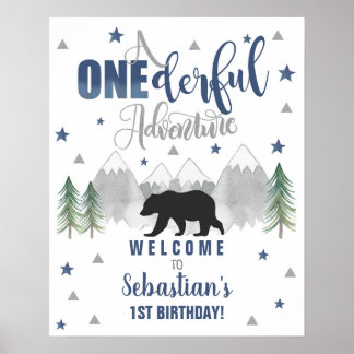 Freundlicher Begrüßungsbär Willkommen Poster