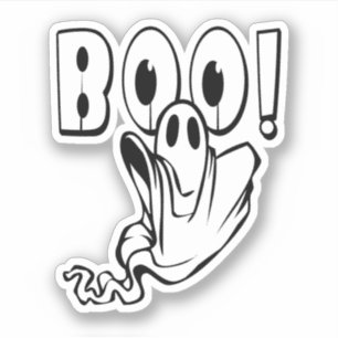 Freundlicher BOO-Geist Halloween Aufkleber