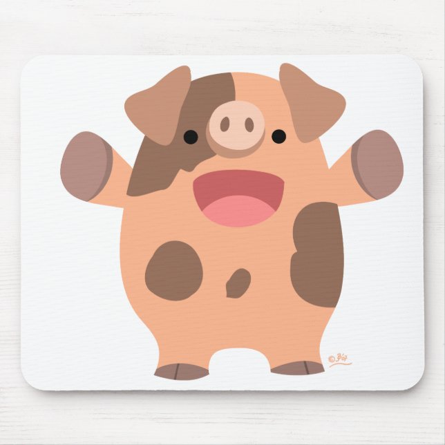 Freundlicher Cartoon Pig mousepad (Vorne)