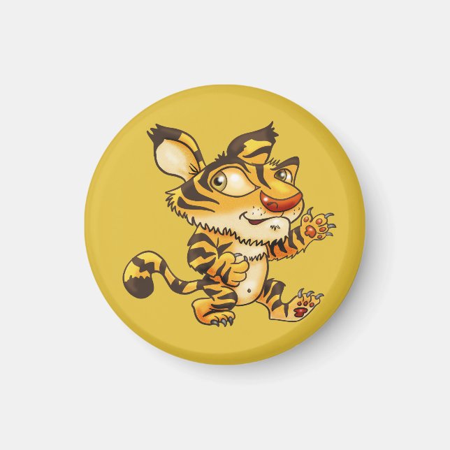 Freundlicher Cartoon Tiger Magnet (Vorne)